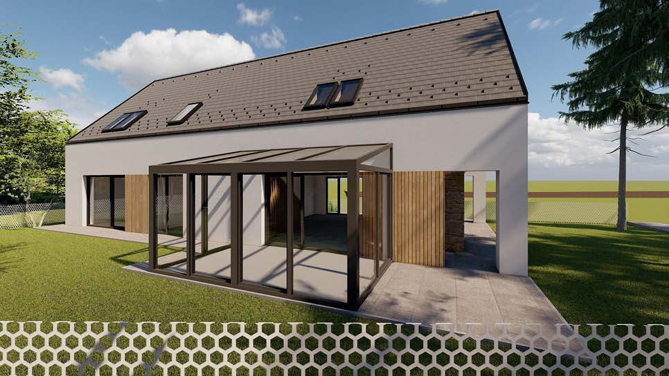 Nagykovácsi családi ház terasz és pergola látványterv
